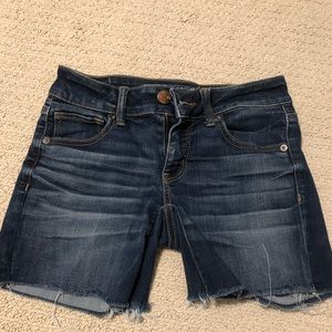 American eagle midi jean shorts